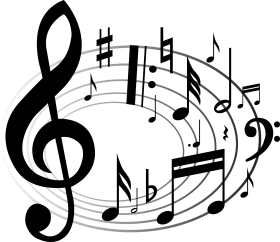 Elegant Musical Symphony Crescendo Treble Clef Notation Clipart Design