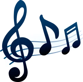 Elegant Treble Clef and Musical Notes Artistic Music Notation Clipart Design