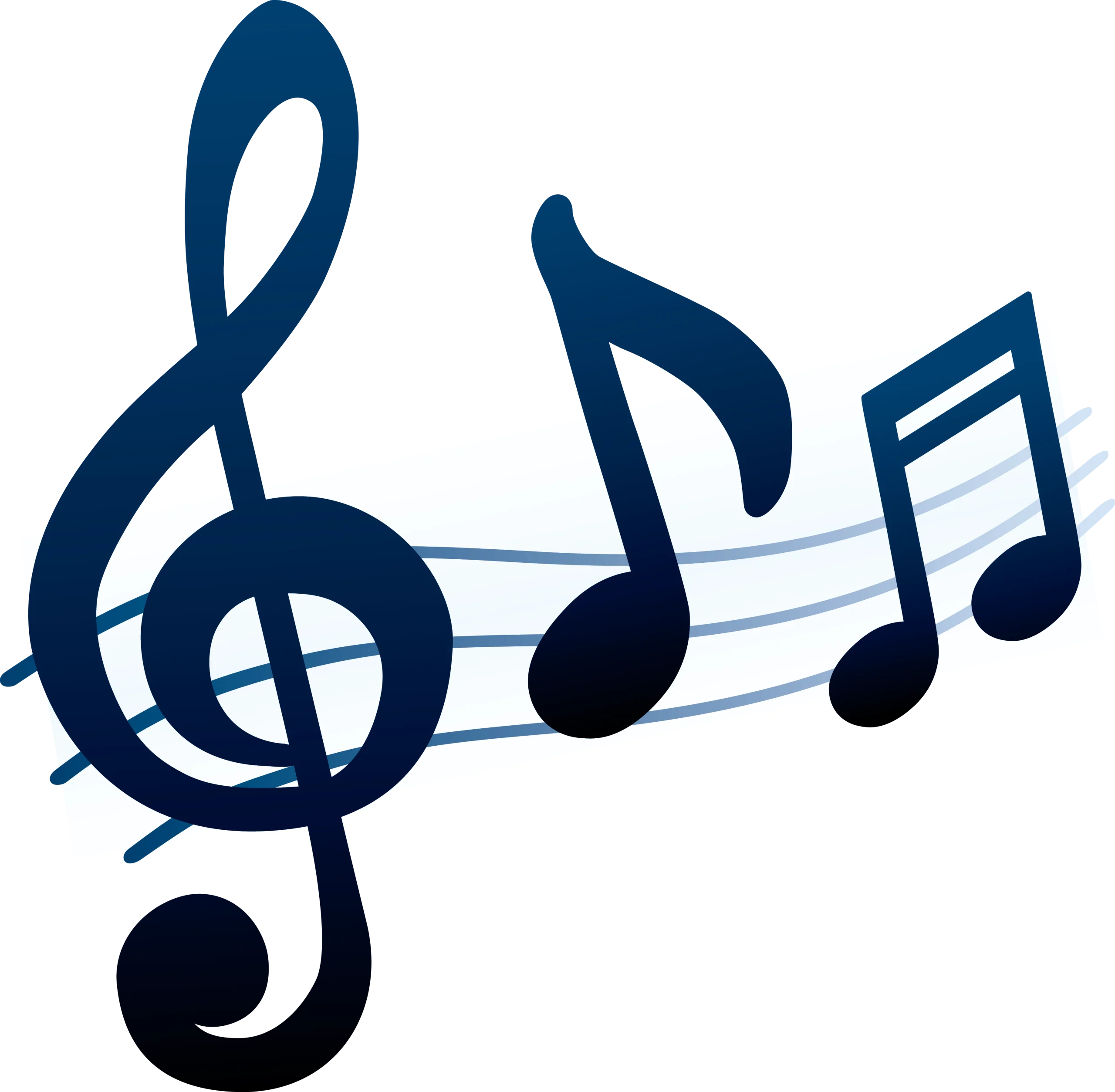 Elegant Treble Clef and Musical Notes Artistic Music Notation Clipart Design