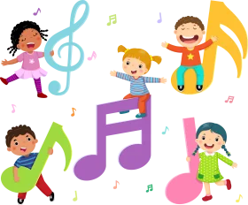Joyful Kids Musical Clipart: Celebrating Rhythm and Melodic Creativity