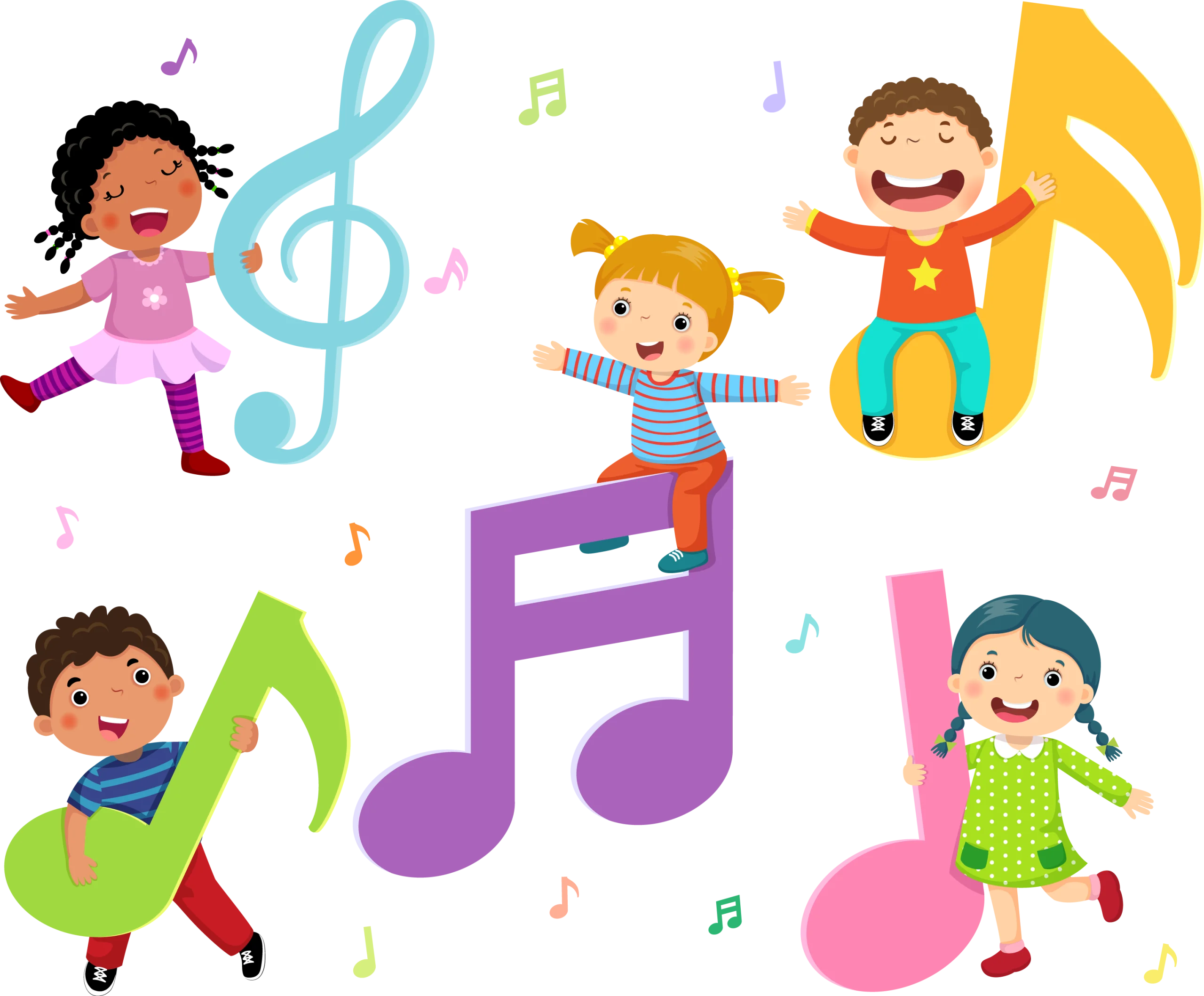 Joyful Kids Musical Clipart: Celebrating Rhythm and Melodic Creativity