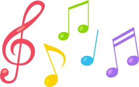 Melodic Symphony of Colorful Musical Notes Clipart Design