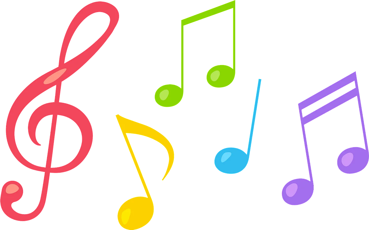 Melodic Symphony of Colorful Musical Notes Clipart Design
