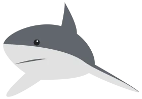 Minimalist Gray and White Shark Silhouette Clipart Design with Sharp Elegance