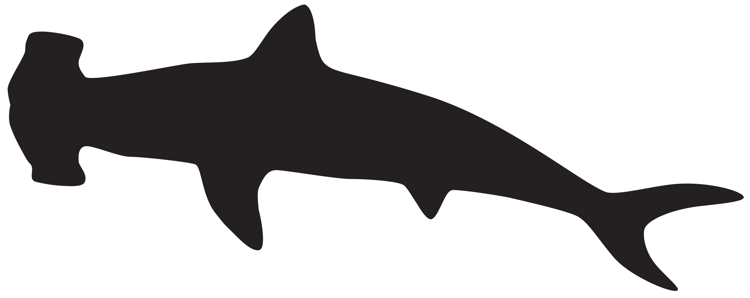 Minimalist Silhouette of Hammerhead Shark Clipart Design for Marine Enthusiasts