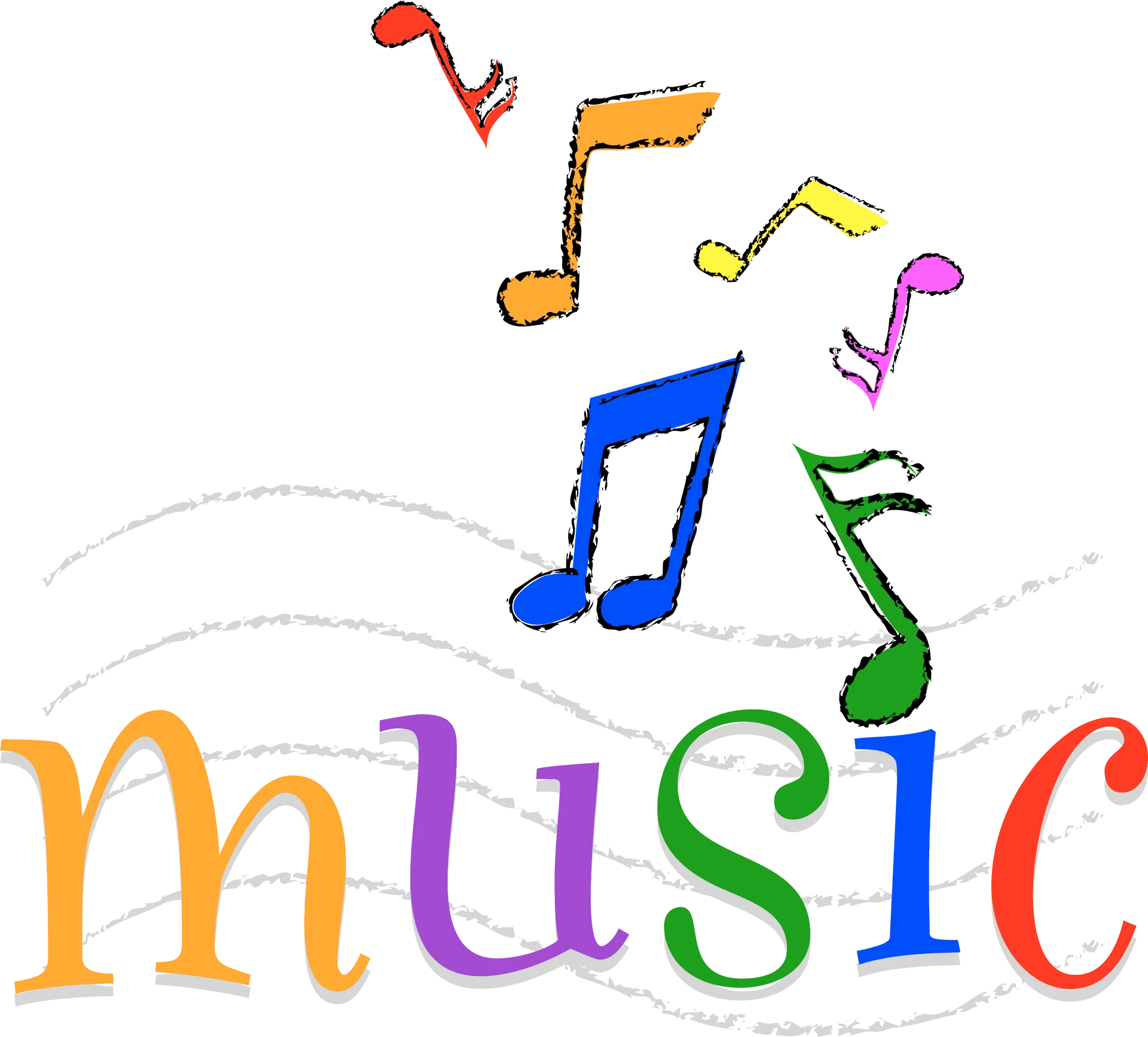 Playful and Colorful Music Notes Clipart Celebrating Artistic Expression