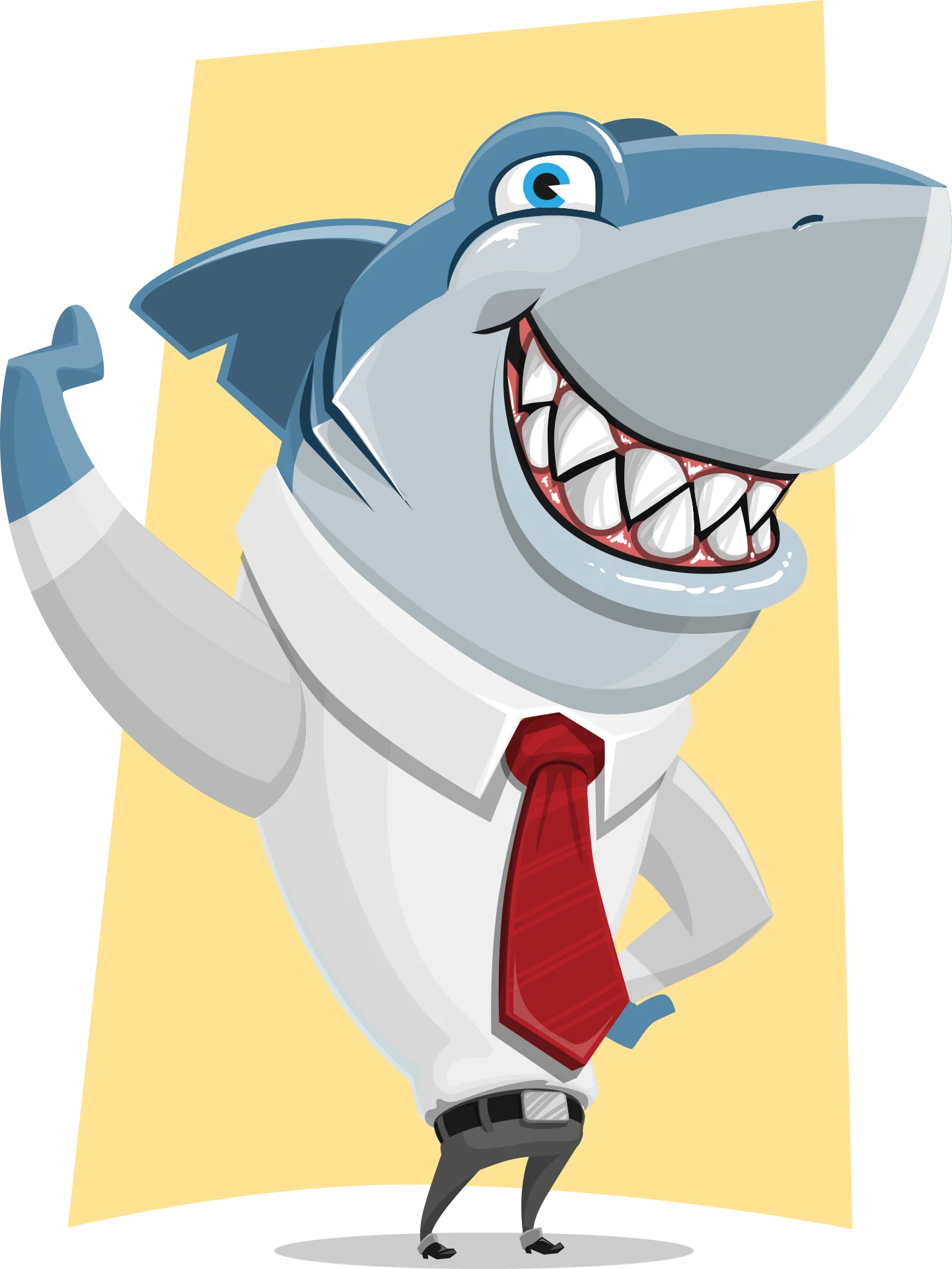 Professional Shark in Business Attire Cartoon Clipart Illustration Design