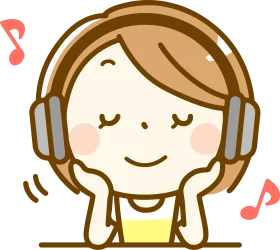Serene Musical Moment: Cartoon Character Enjoying Melodic Bliss with Headphones Clipart