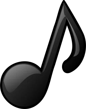 Sleek Black Musical Note Clipart Symbolizing Rhythm and Harmony
