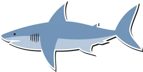 Stylish Blue Gray Shark Clipart Illustration with Clean Vector Design