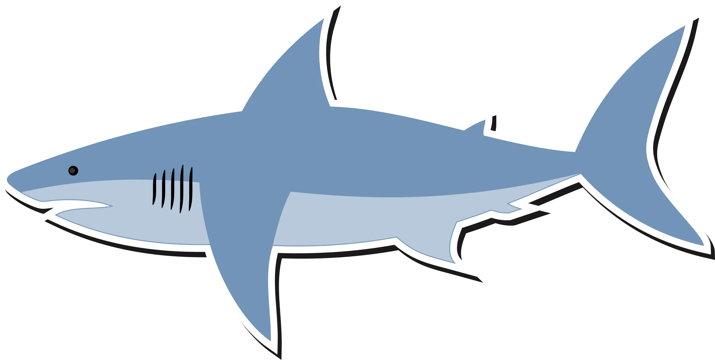 Stylish Blue Gray Shark Clipart Illustration with Clean Vector Design