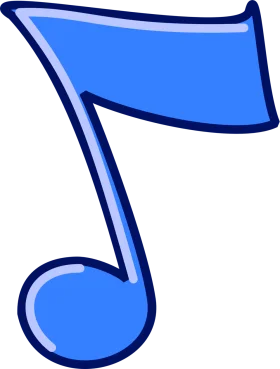 Stylish Blue Musical Note Clipart with Smooth Angular Design