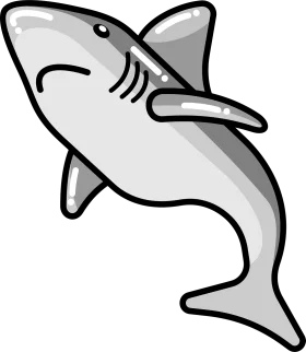 Stylish Gray Shark Clipart: Sleek Marine Predator Vector Illustration Design