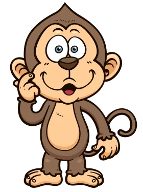 Whimsical Cartoon Monkey Clipart: Adorable Primate with Playful Expression