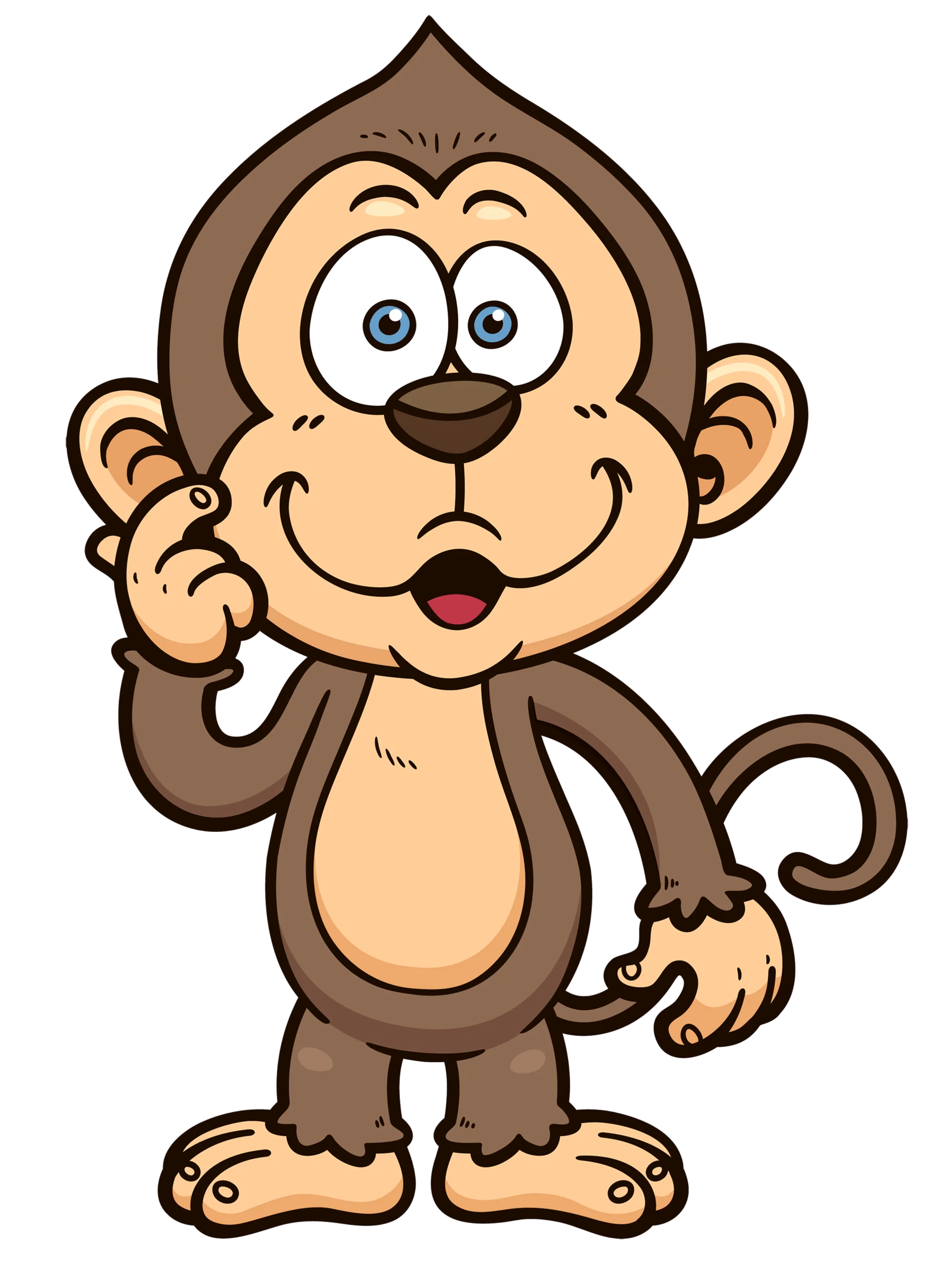 Whimsical Cartoon Monkey Clipart: Adorable Primate with Playful Expression
