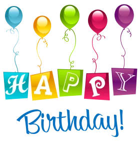 Festive Balloon-Adorned Happy Birthday Celebration Clipart Design