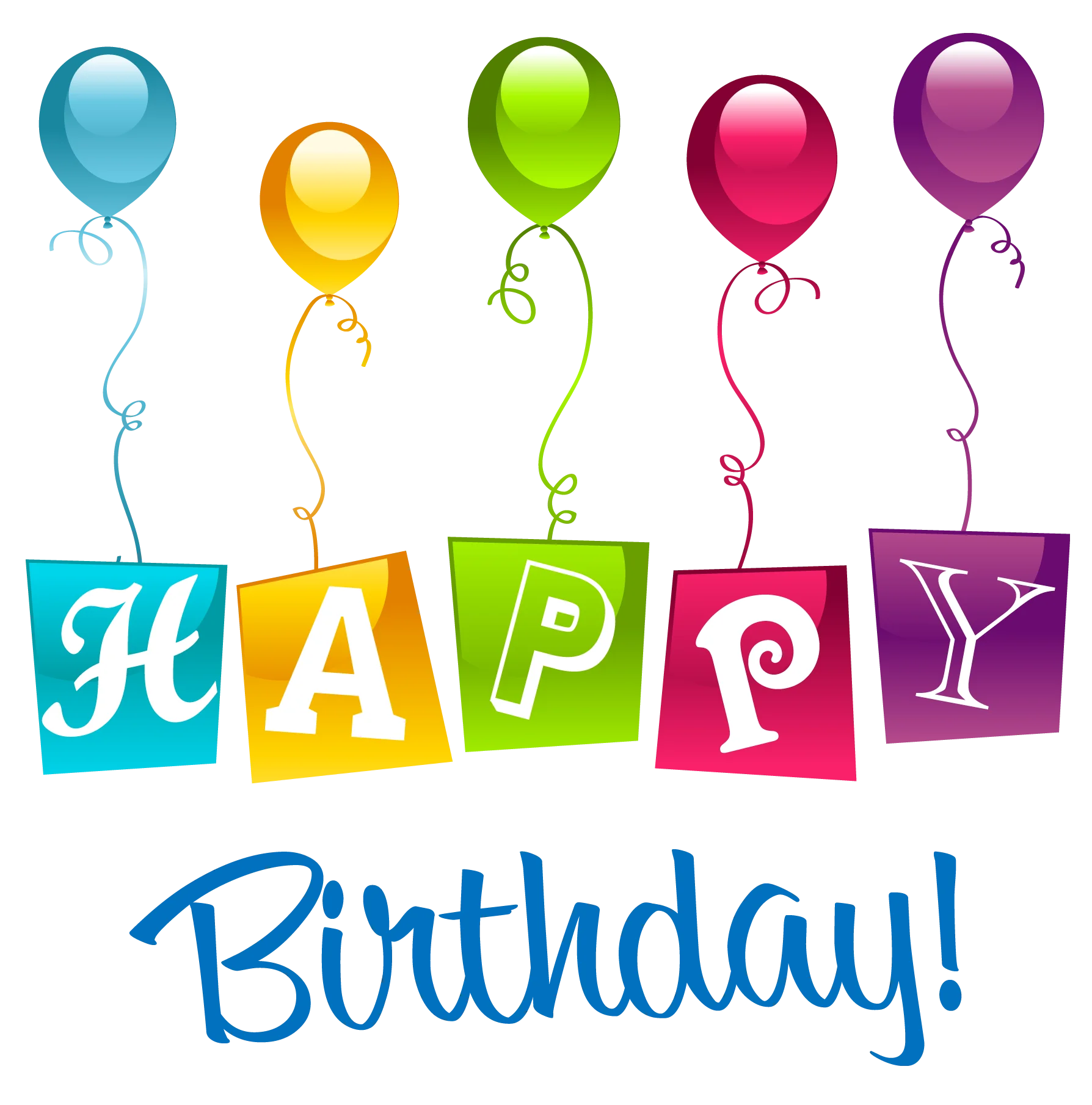 Festive Balloon-Adorned Happy Birthday Celebration Clipart Design