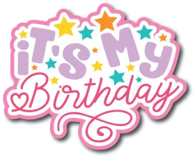 Festive 'It's My Birthday' Colorful Celebration Clipart Design with Stars