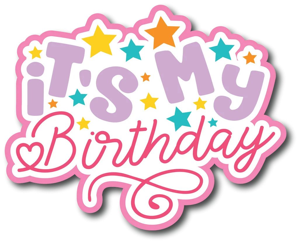 Festive 'It's My Birthday' Colorful Celebration Clipart Design with Stars