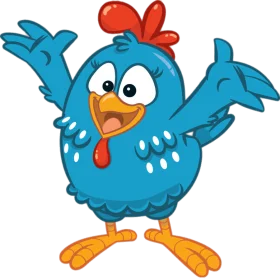 Adorable Blue Cartoon Chicken Clipart with Playful Animated Charm