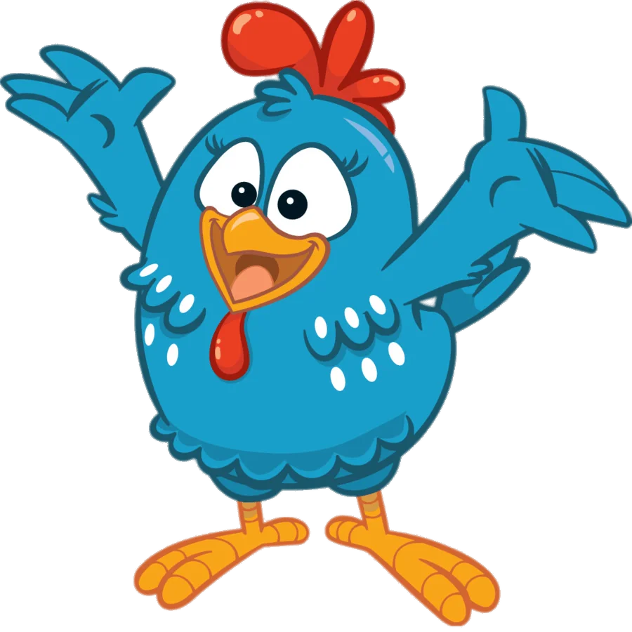 Adorable Blue Cartoon Chicken Clipart with Playful Animated Charm