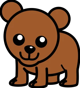 Adorable Brown Cartoon Bear Clipart - Cute Minimalist Woodland Character Design