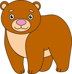 Adorable Cartoon Brown Bear Clipart Illustration for Kids and Nursery Decor