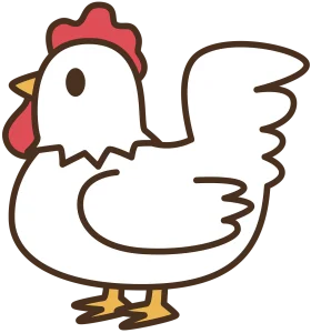 Adorable Cartoon Chicken Clipart with Charming Simplistic Design