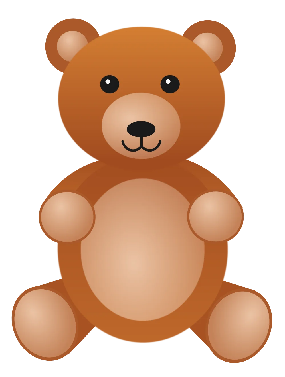 Adorable Soft Brown Teddy Bear Clipart Illustration for Children's Design