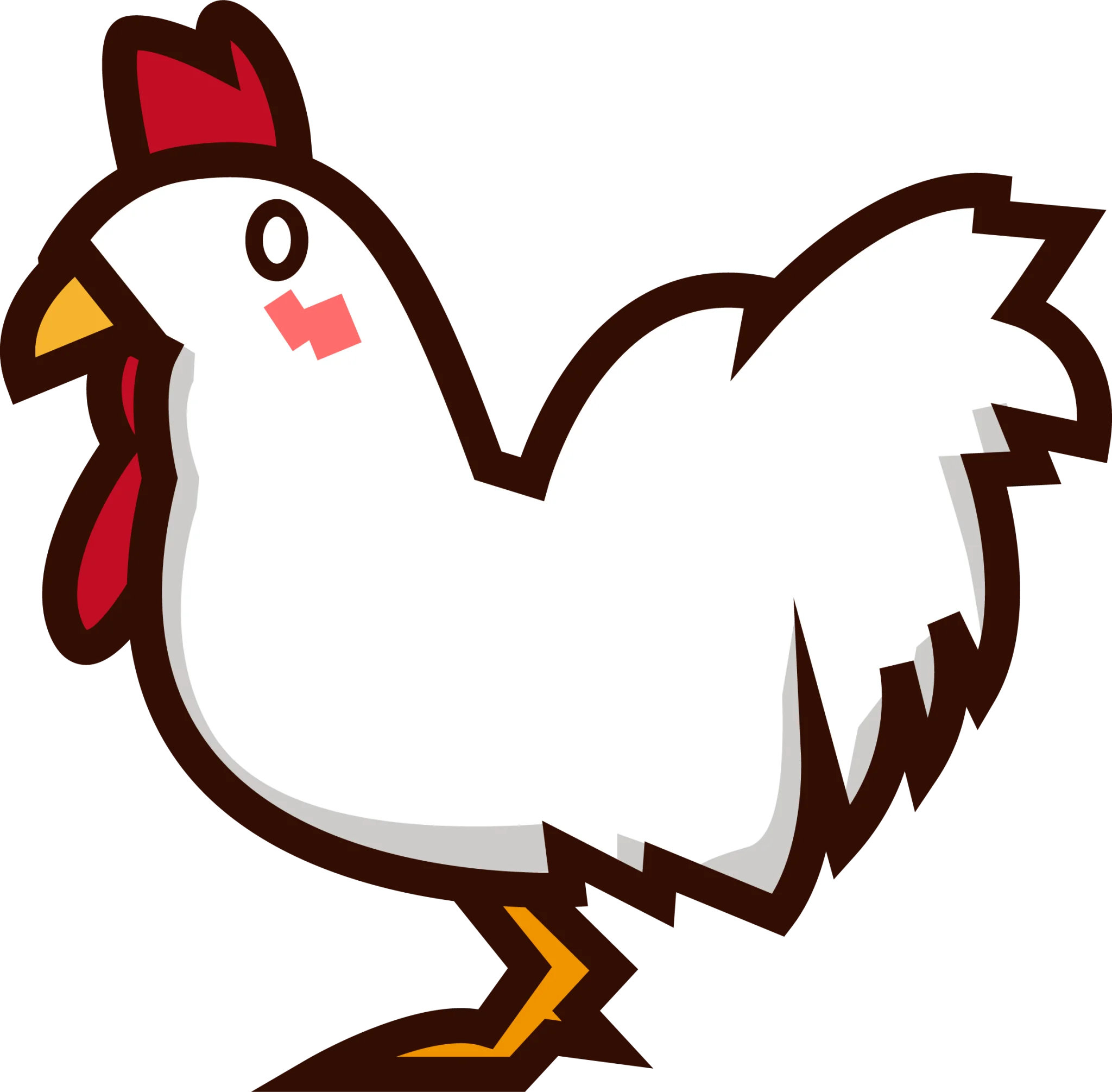 Charming White Rooster Clipart - Cartoon Style Farm Animal Illustration