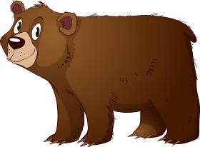 Charming Woodland Brown Bear Clipart Illustration for Children's Media