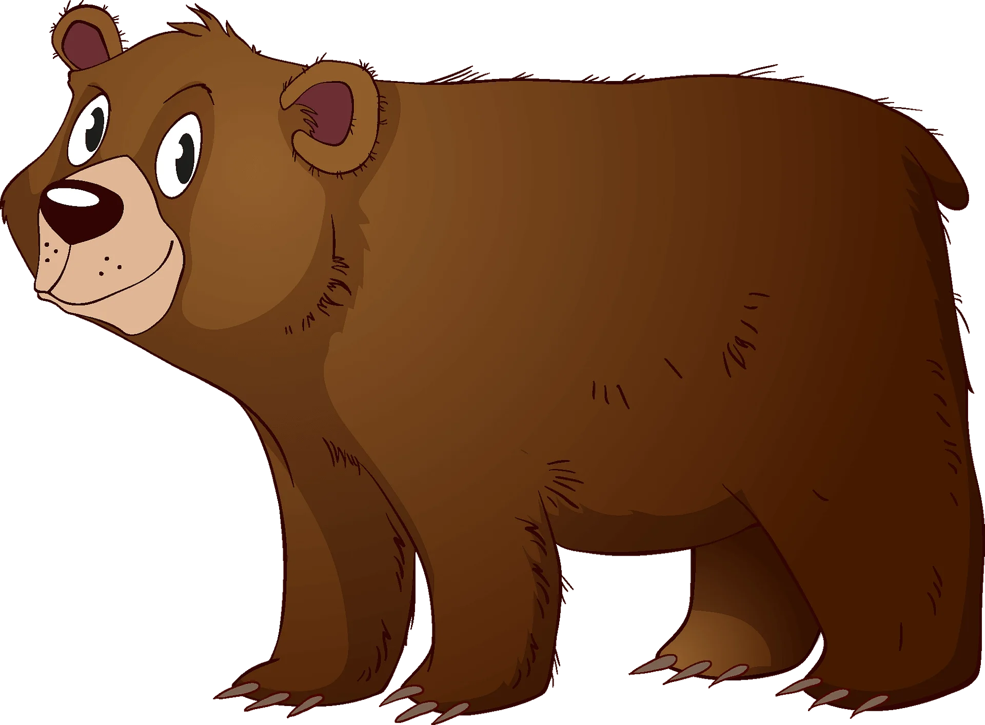 Charming Woodland Brown Bear Clipart Illustration for Children's Media