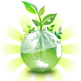 Green Earth Sustainability Clipart: Nurturing Global Ecological Harmony and Renewal