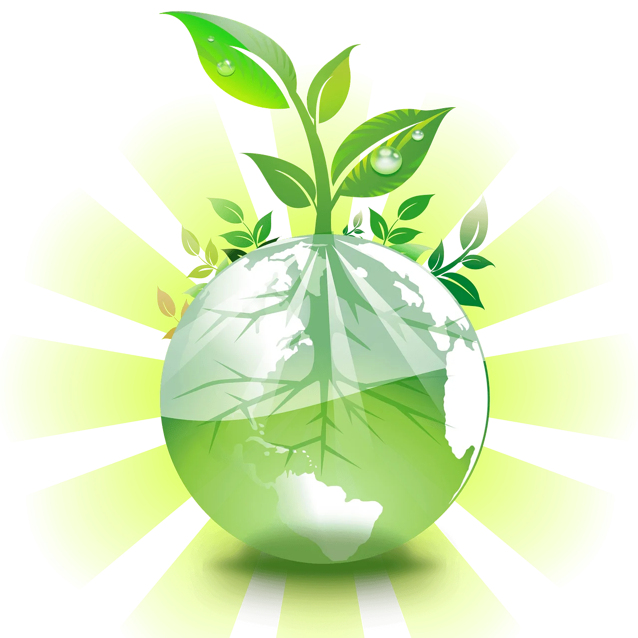 Green Earth Sustainability Clipart: Nurturing Global Ecological Harmony and Renewal