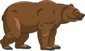 Majestic Brown Bear Standing Strong Wilderness Clipart Illustration