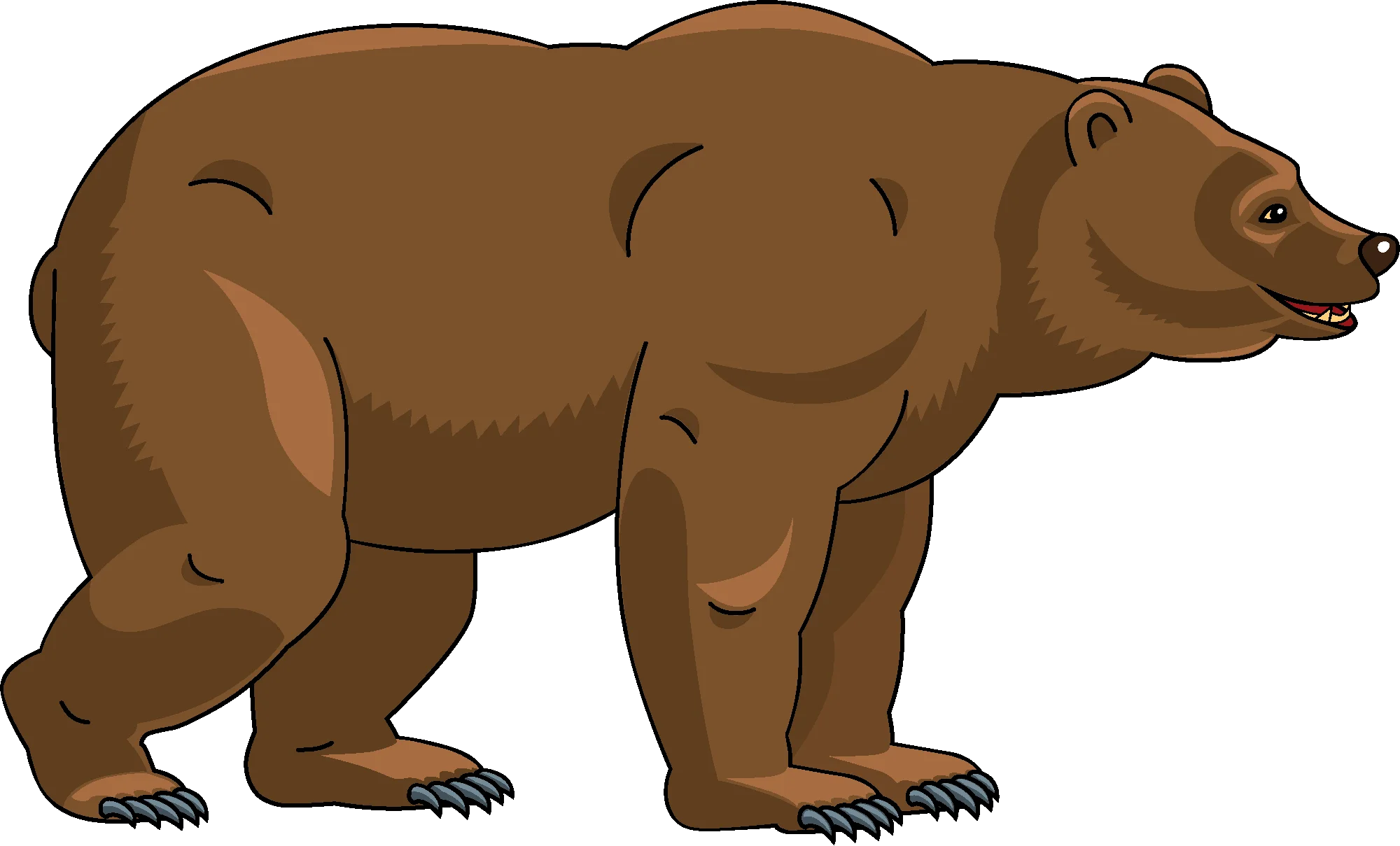 Majestic Brown Bear Standing Strong Wilderness Clipart Illustration