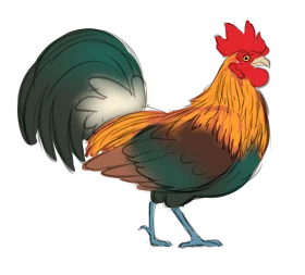 Majestic Rooster Clipart: A Colorful Illustration of Farm Poultry Elegance