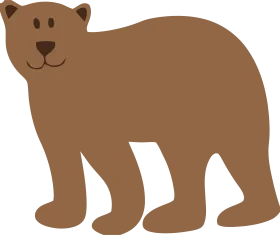 Minimalist Brown Cartoon Bear Clipart Illustration for Kids and Designs