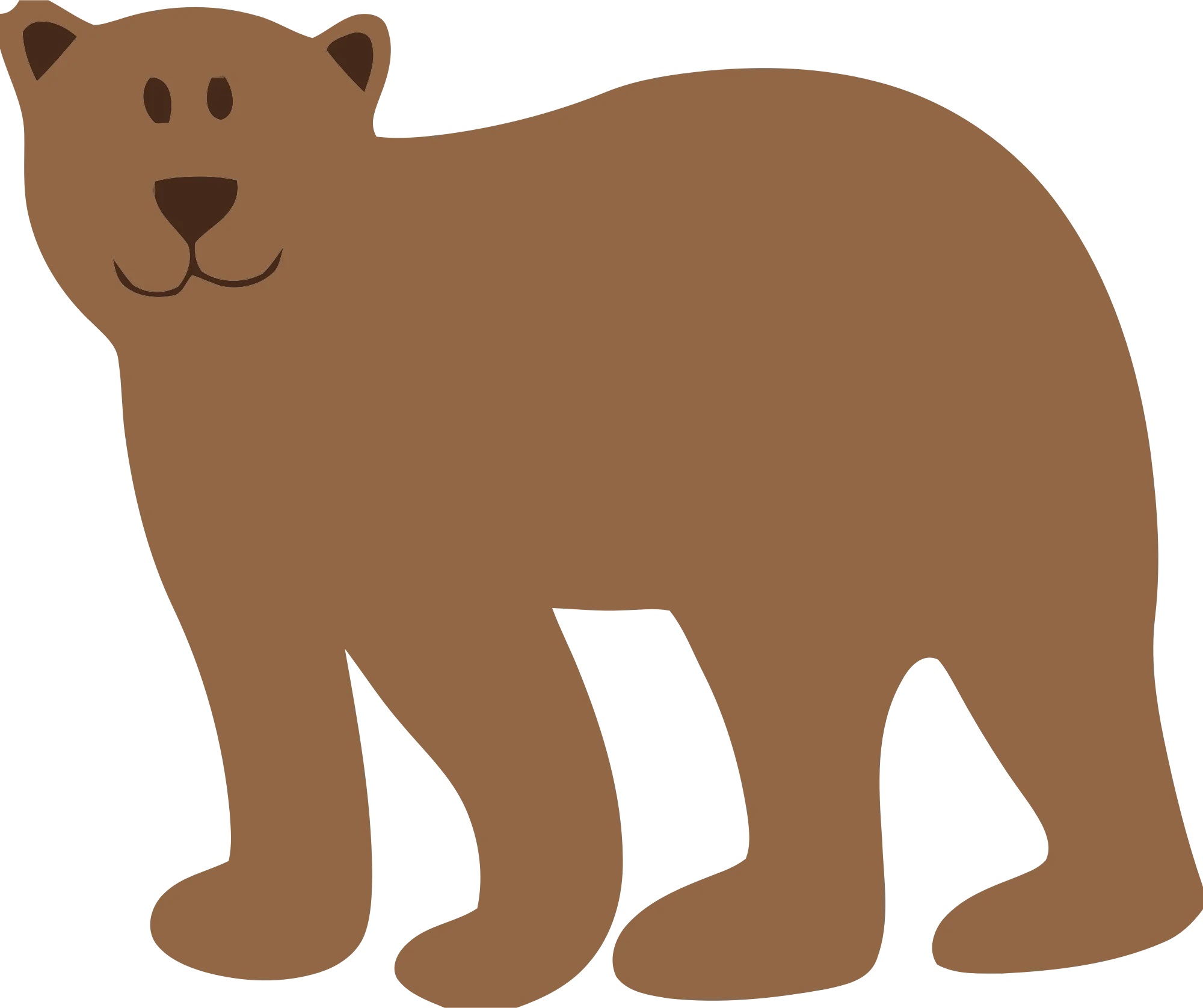 Minimalist Brown Cartoon Bear Clipart Illustration for Kids and Designs
