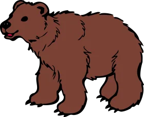 Rustic Brown Forest Wanderer Cartoon Bear Clipart Illustration