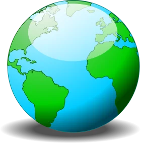 Serene Global Representation: Earth Clipart Showcasing Continents and Oceans