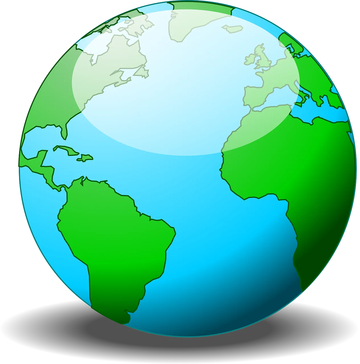 Serene Global Representation: Earth Clipart Showcasing Continents and Oceans