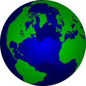 Simplified Global Representation Clipart - Earth Illustration with Green Landmasses