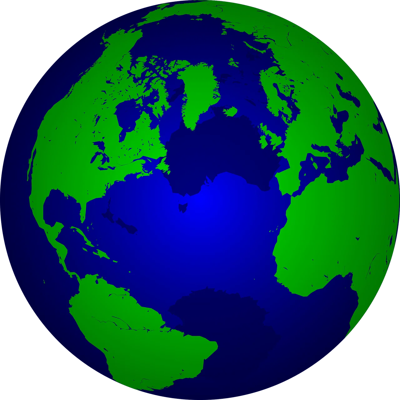 Simplified Global Representation Clipart - Earth Illustration with Green Landmasses