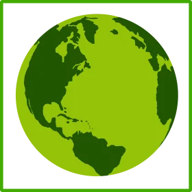 Eco-Friendly Green Planet Earth Simple Minimalist Globe Clipart Design