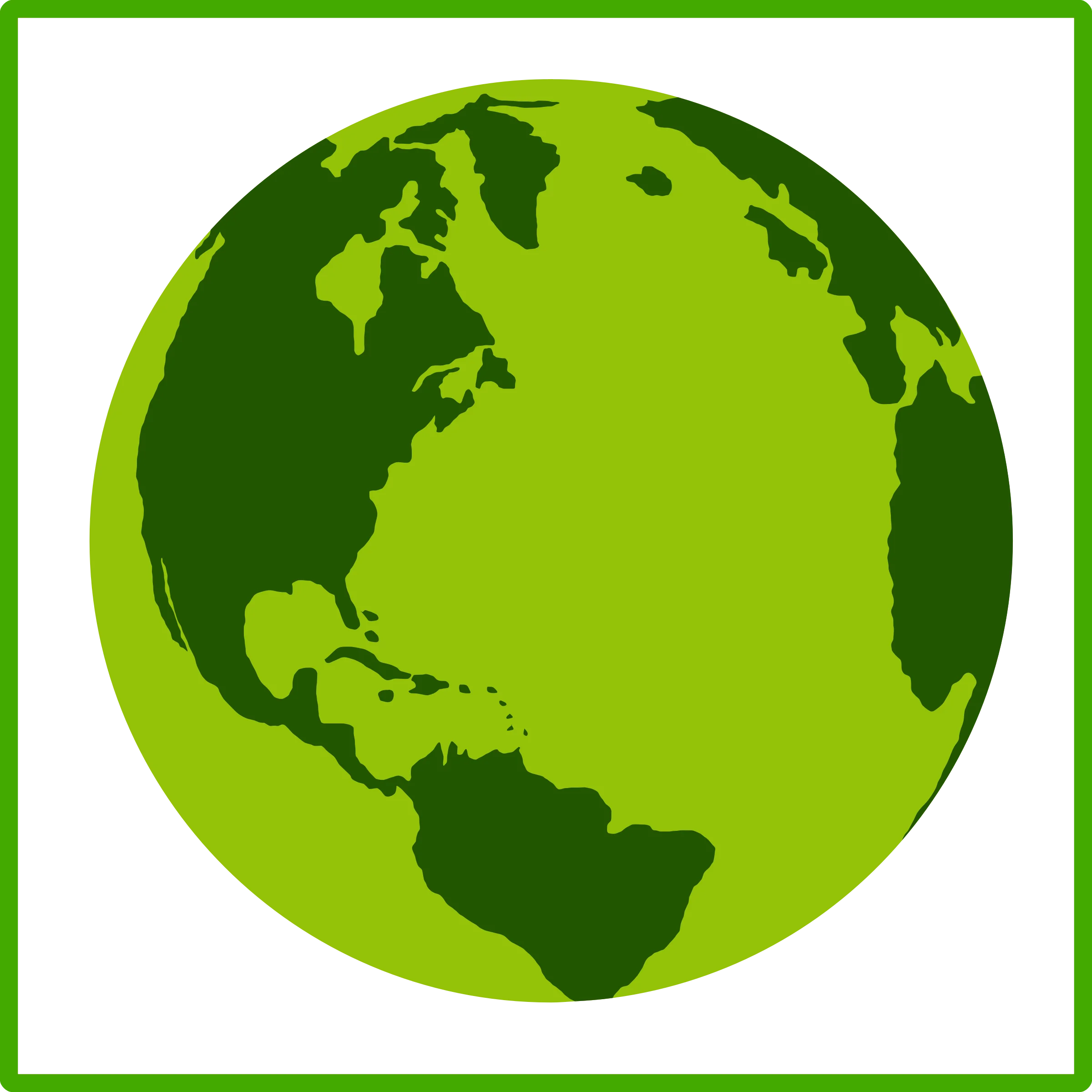 Eco-Friendly Green Planet Earth Simple Minimalist Globe Clipart Design