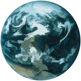 Elegant Blue-Toned Earth Clipart Illustration Showcasing Planetary Swirling Textures
