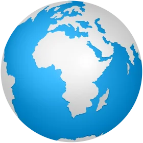 Minimalist Blue and White Earth Clipart Globe Illustration Design