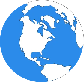 Minimalist Blue and White Earth Clipart Representing Continents and Oceans
