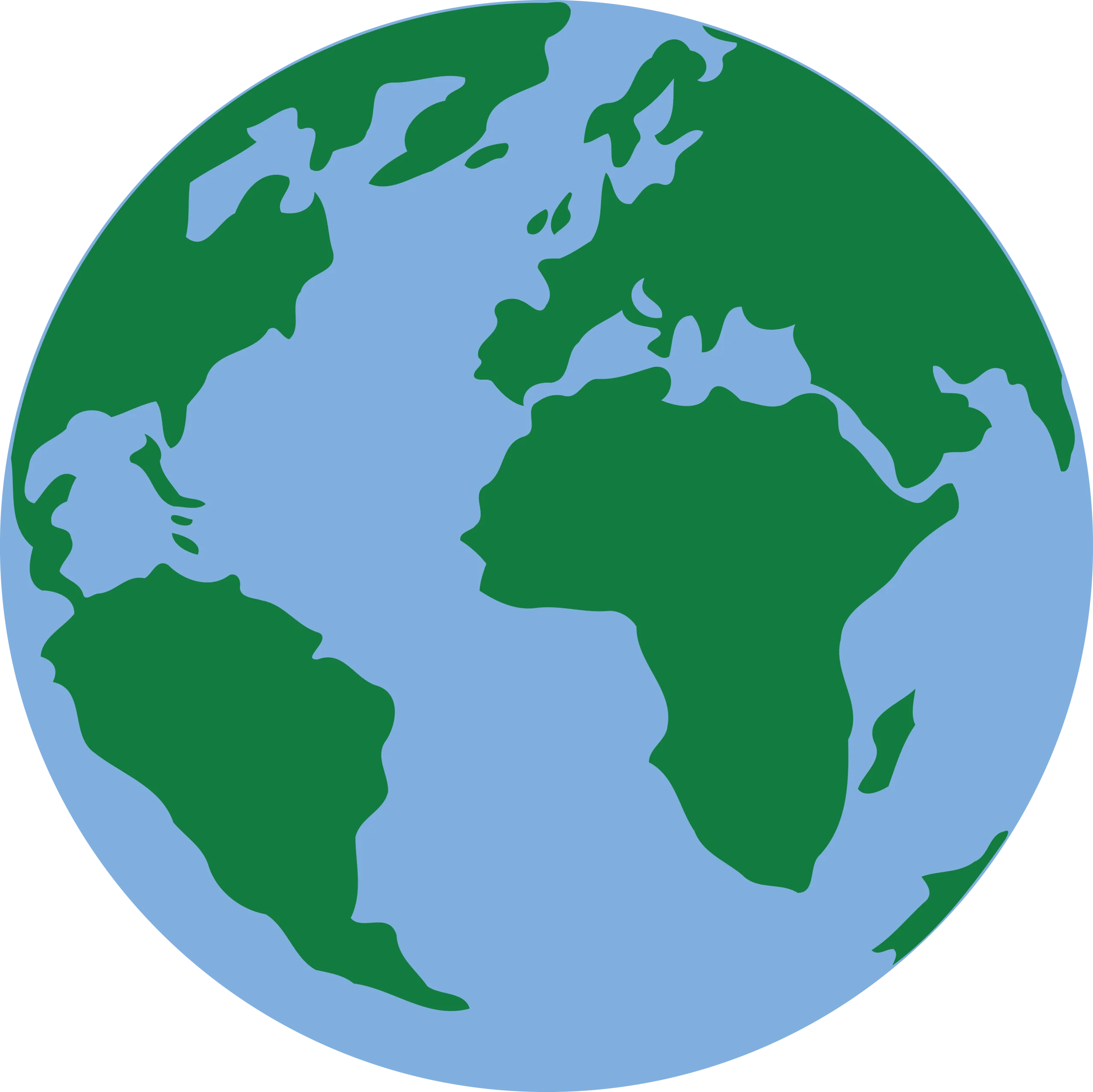 Minimalist Cartographic Representation of Planet Earth Clipart Illustration